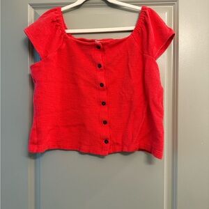 Red Madewell Button-Up Women's Top